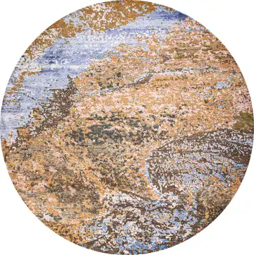 Ковёр Dazzle 22651 — золотистый и голубой, абстрактный рисунок