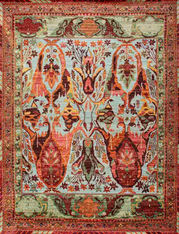 Ковёр Bidjar 22888 — кремовый и красный, восточный орнамент