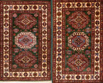 Ковёр Казах 22937 — коричневый и кремовый, геометрический рисунок