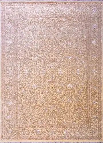 Ковёр Агра 23298 — золотистый и кремовый, растительный рисунок