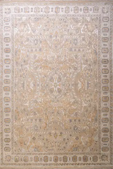 Ковёр Savonnerie 23334 — кремовый и белый, винтажный рисунок