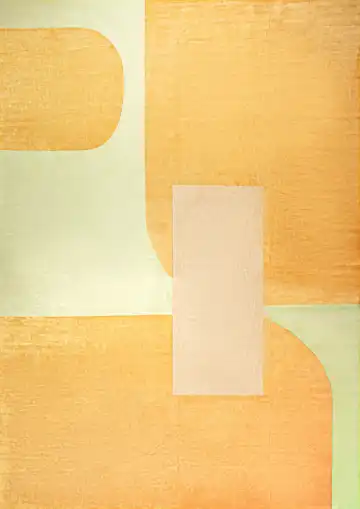 Ковёр Shape 23383 — жёлтый и бежевый, абстрактный рисунок