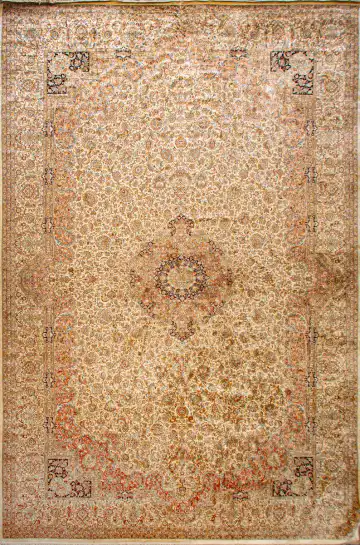 Ковёр Кашмир 23586 — оранжевый и красный, растительный рисунок