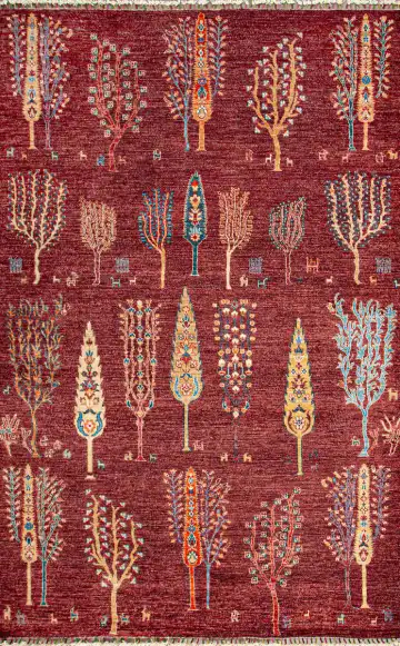 Ковёр Suzani 23674 — красный и белый, с медальоном