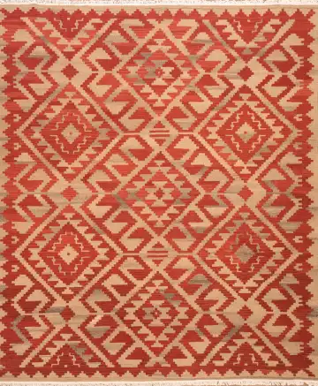Ковёр Килим 23695 — красный и жёлтый, геометрический рисунок