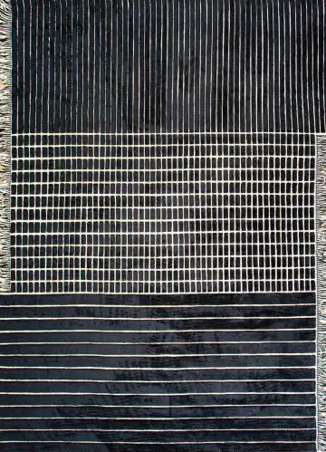 Ковёр RD Grid Berber by Rodolfo Dordoni 23738 — чёрный и голубой, геометрический рисунок