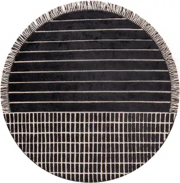 Ковёр RD Grid Berber by Rodolfo Dordoni 23739 — чёрный и кремовый, геометрический рисунок
