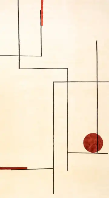 Ковёр Shape 23783 — бежевый и чёрный, геометрический рисунок