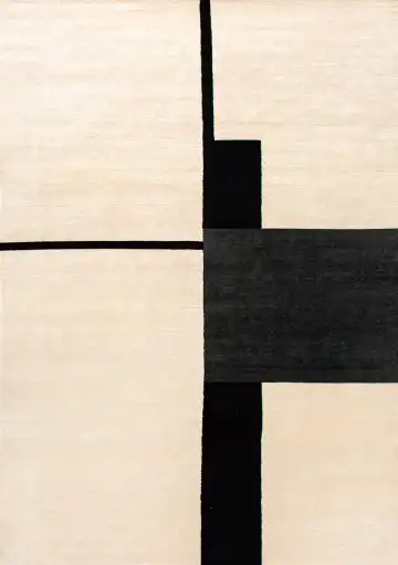 Ковёр Shape 23897 — кремовый и чёрный, геометрический рисунок