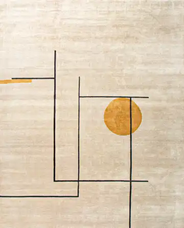 Ковёр Shape 23959 — кремовый и чёрный, абстрактный рисунок