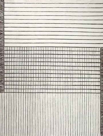 Ковёр RD Grid Berber by Rodolfo Dordoni 24123 — бежевый и чёрный, геометрический рисунок