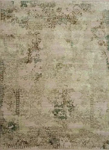 Ковёр Illusion 24415 — кремовый и зелёный, восточный орнамент