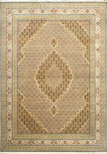 Ковёр Агра 24526 — жёлтый и коричневый, с медальоном