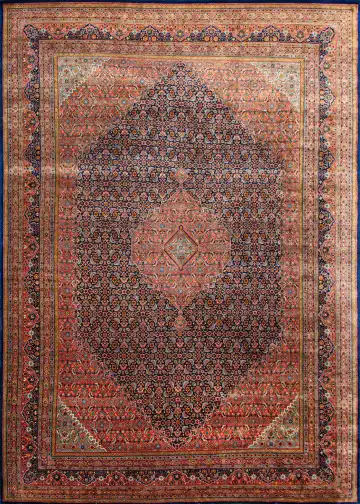Ковёр Агра 24540 — красный и синий, с медальоном
