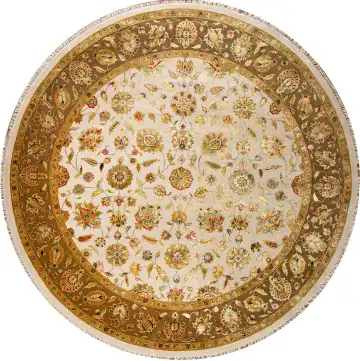 Ковёр Агра 24619 — кремовый и коричневый, растительный рисунок