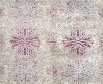 Ковёр Dazzle 24775 — кремовый и розовый, с медальоном