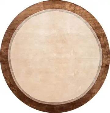 Ковёр Shape 24786 — кремовый и коричневый, с медальоном