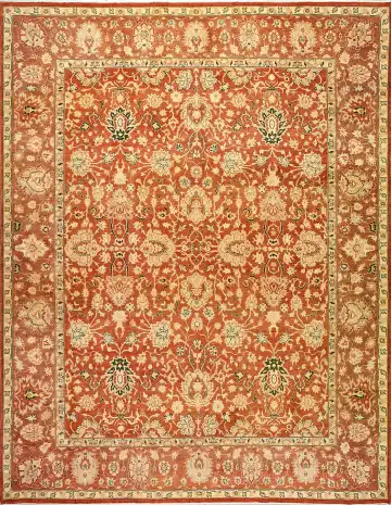 Ковёр Агра 2544 — кремовый и коричневый, растительный рисунок