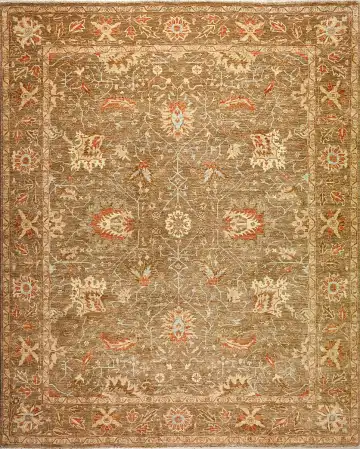 Ковёр Агра 2552 — кремовый и коричневый, растительный рисунок