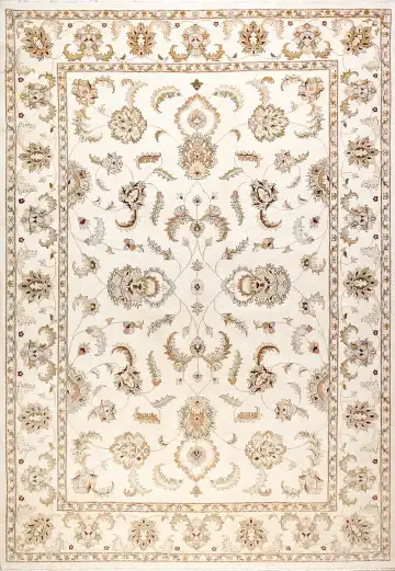 Ковёр Агра 2554 — кремовый и коричневый, растительный рисунок