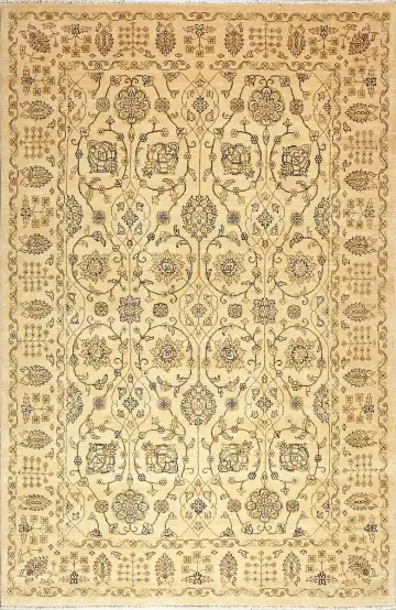 Ковёр Агра 2575 — кремовый и коричневый, растительный рисунок