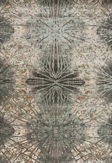 Ковёр Dazzle 25371 — серый и бежевый, с медальоном