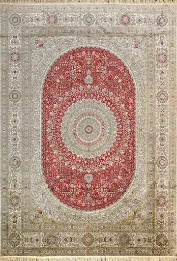 Ковёр Хереке 2743 — красный и кремовый, с медальоном