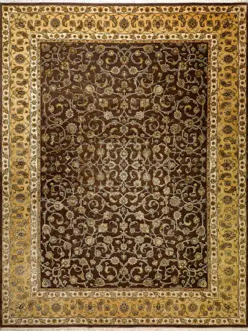 Ковёр Агра 2982 — коричневый и кремовый, растительный рисунок