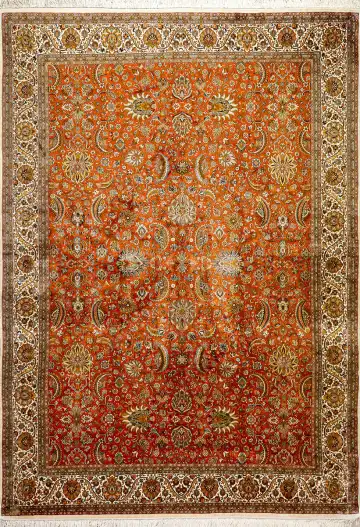 Ковёр Кашмир 5193 — красный и кремовый, растительный рисунок