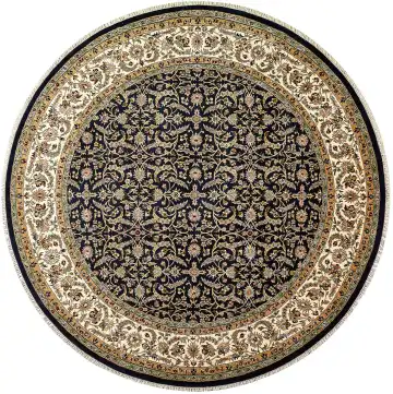 Ковёр Агра 5308 — чёрный и кремовый, восточный орнамент