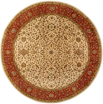 Ковёр Агра 5594 — кремовый и красный, с медальоном