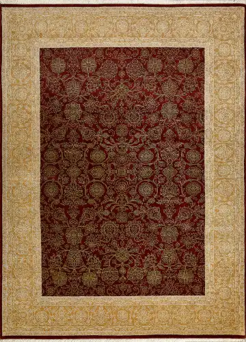 Ковёр Агра 5903 — красный и кремовый, с медальоном