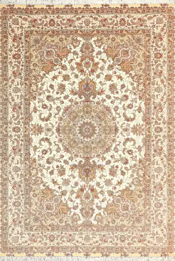 Ковёр Хереке 7381 — красный и кремовый, с медальоном