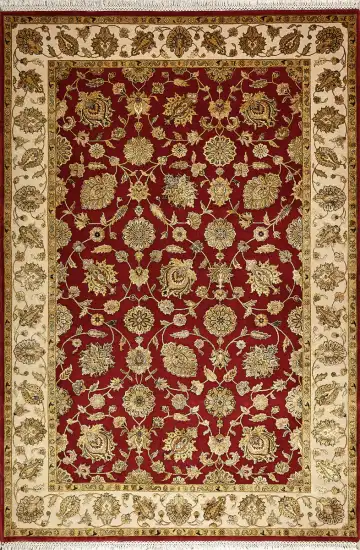 Ковёр Агра 7876 — бордовый и кремовый, восточный орнамент