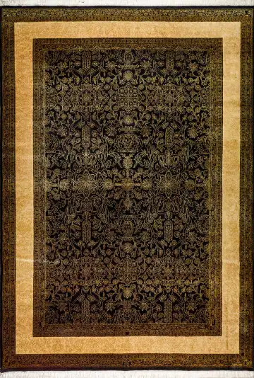 Ковёр Агра 7985 — коричневый и золотистый, винтажный рисунок