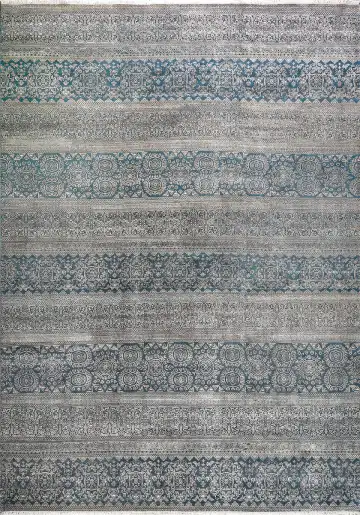 Ковёр Bliss 8251 — серый и голубой, в полоску