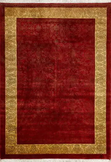 Ковёр Агра 8356 — красный и золотистый, однотонный