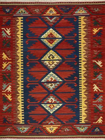 Ковёр Килим 8859 — красный и синий, геометрический рисунок