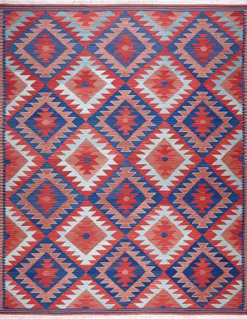 Ковёр Килим 8864 — красный и синий, геометрический рисунок