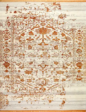 Ковёр Bliss 8991 — кремовый и красный, винтажный рисунок