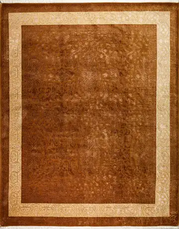 Ковёр Агра 9021 — коричневый и кремовый, однотонный