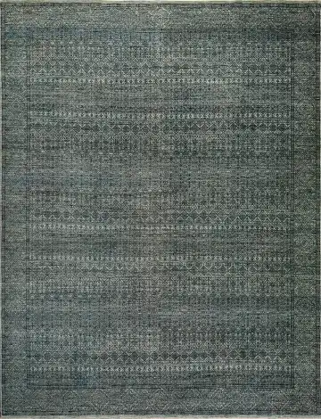 Ковёр Dazzle 9211 — зелёный и белый, геометрический рисунок