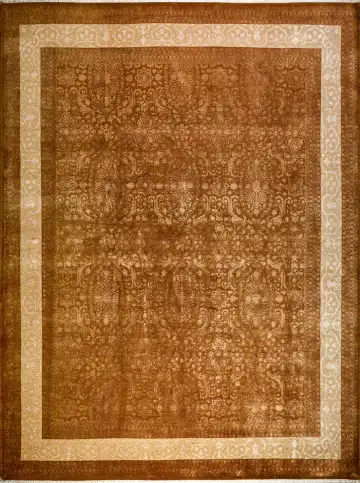 Ковёр Агра 9349 — коричневый и бежевый, растительный рисунок