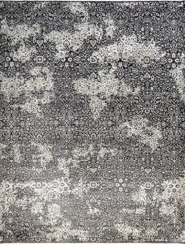 Ковёр Illusion 9702 — чёрный и белый, абстрактный рисунок