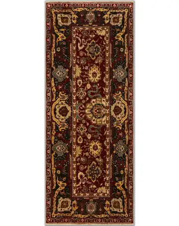 Индийский ковёр 1013 — коричневый и золотистый, с медальоном