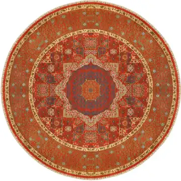 Ковёр Mamluk 1024 — красный и кремовый, с медальоном