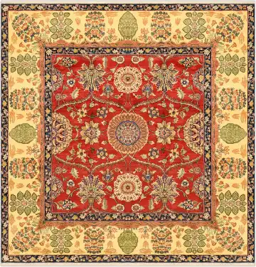 Ковёр Агра 1025 — красный и кремовый, с медальоном