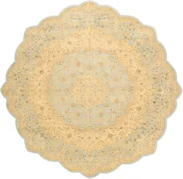 Ковёр Jaipur 1029 — кремовый и голубой, с медальоном