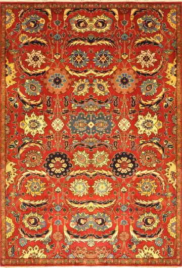 Ковёр Sultanabad 1031 — красный и золотистый, с медальоном