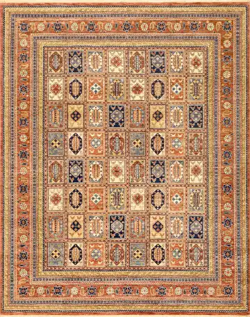 Ковёр Heshti 1033 — коричневый и кремовый, с медальоном